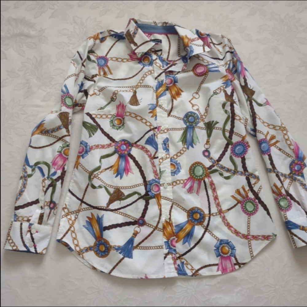 Talbots Links And Ribbons Chain Link Equestrian P… - image 1